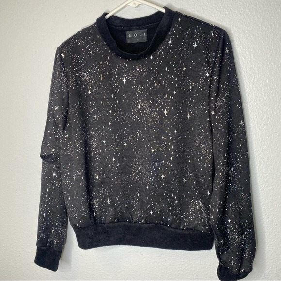 Noli Celestial Crew Neck Sweatshirt Black & Silver - Picture 3 of 6